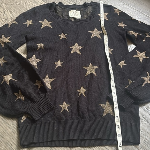 Chaser | Gold Star Blouson Sleeve Crew Neck Pullover Sweater Size XS - Picture 9 of 14